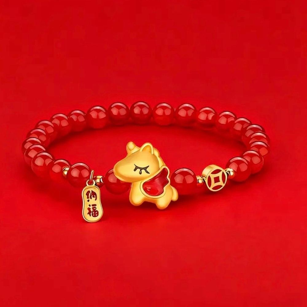 Total 2! 2026 Lunar New Year of the Horse Lucky bead bracelet